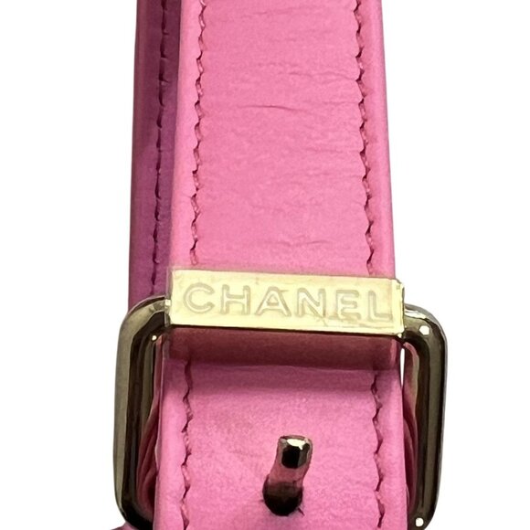 CHANEL Quilted Denim Messenger Bag in Neon Pink 21S - Picture 8 of 13